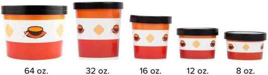 8 oz. Round Poly-Coated Paper Soup Cup with Vented Lid, Soup Print Design, 250 Count Case