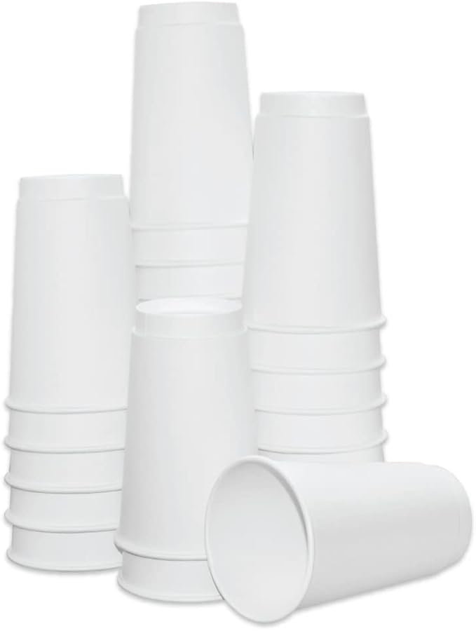 Insulated Paper Cups for Coffee & Tea Made in USA | Recyclable Double Wall Disposable To-Go Cups for Hot Beverages | Sturdy, Food Safe, and Eco-Friendly Hot Cups (16 oz, 200 Count)