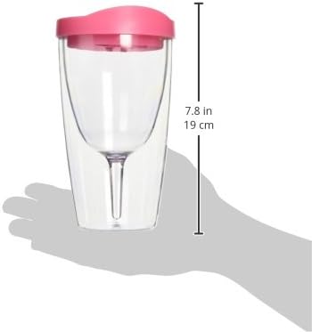 Southern Homewares Red & Pink Lids Wine Tumbler Set – 16oz Insulated Double Wall Acrylic See-Through Cups, 2-Pack Wine 2Go Set