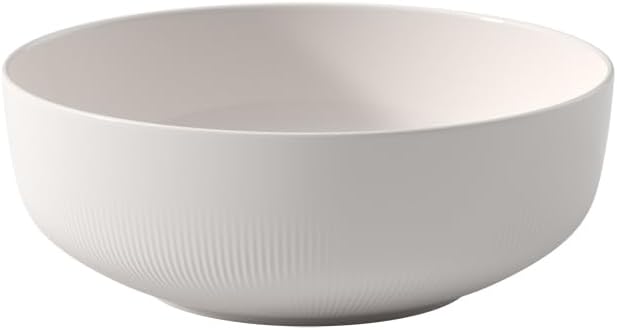 Villeroy & Boch Afina Gourmet Medium Serving Bowl, Premium Porcelain, Made in Germany, Dishwasher and Microwave Safe, 9.5 x 9.5x 3.5 in, Stackable, White