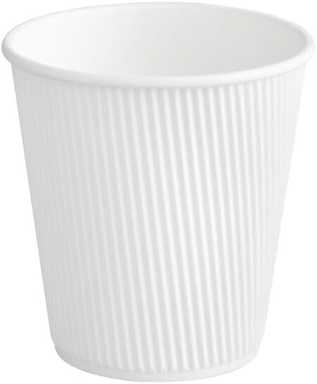 10 oz. Double Wall Ripple White Paper Hot Cup - 500/Case