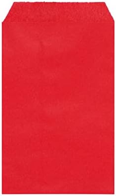 Quotidian Strawberry Red Flat Medium Greaseproof Paper Bags 4" x 6" (10 x 15.2cm) Pack of 100 - Soap Wedding Invitation Party Favor