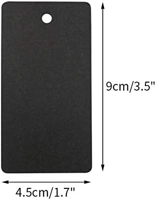 G2PLUS Black Gift Tags with String, 100PCS Blank Paper Hang Tags, 3.5x1.7 in Black Paper Tag, Rectangle Label for Gift Wrapping, DIY Arts & Crafts, Graduation, Halloween Party Favors