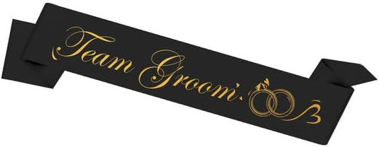 Groomsman Sash - Black Sash Wedding Accessories for Groomsmen & Bachelor Party Decorations & Favors