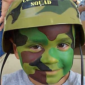 Go Ho 3 Colors Camo Face Paint Sticks,Waterproof Cream-blendable Sticks,Hunting Face Body Paint Professional Foundation SFX Makeup,Safe Face&Lip Smacking for Halloween(Green+Black+Brown)