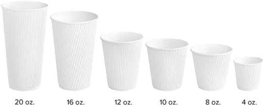 10 oz. Double Wall Ripple White Paper Hot Cup - 500/Case