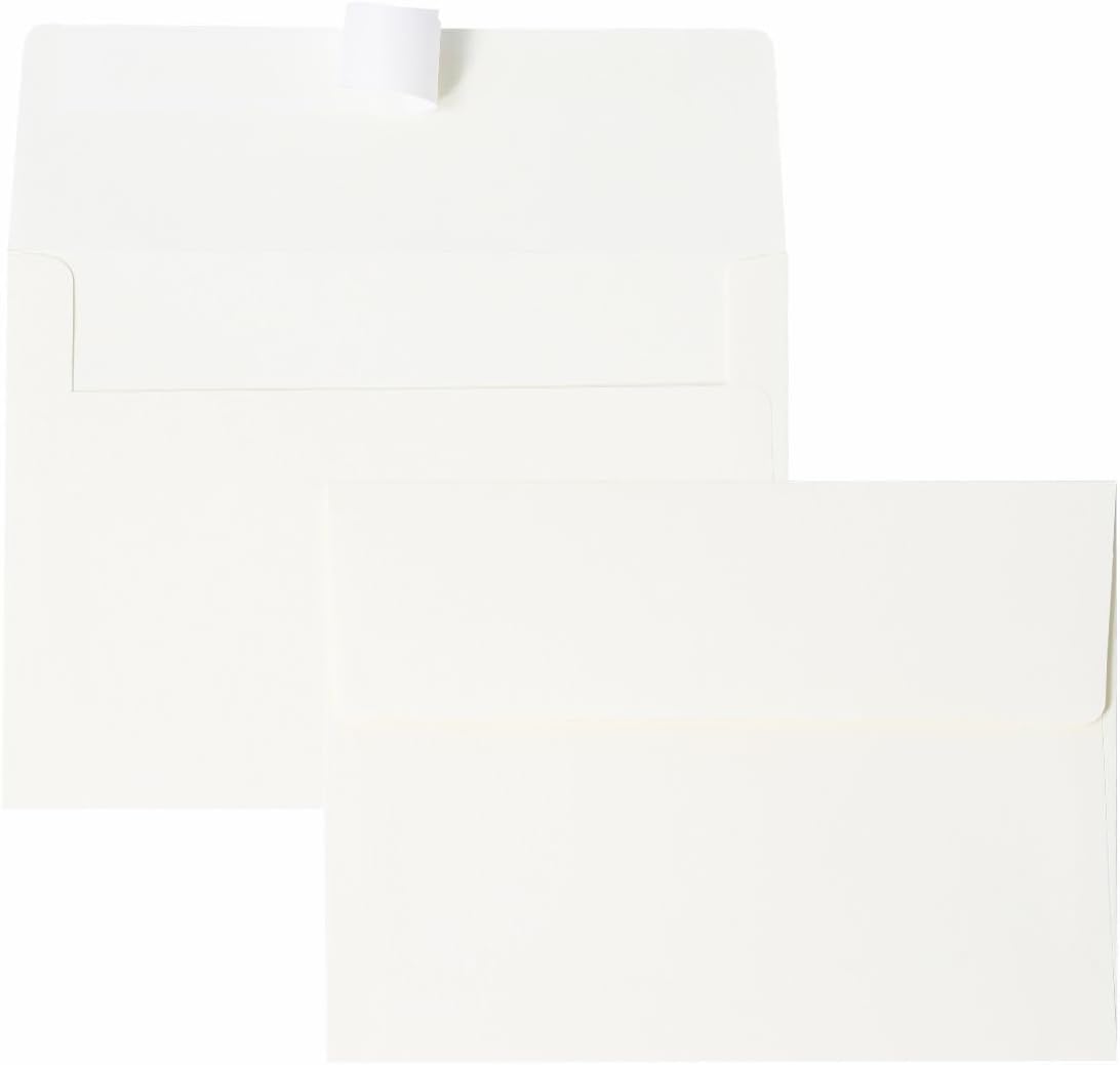 Keketer A7 Cream White 5x7 Printable Envelopes 50 Pack Self - Seal, for 5x7 Cards, Weddings, Invitations, Baby Shower 5.25 x 7.25 Inches