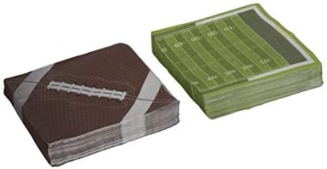 Hammont Football Napkins - Disposable Foot Ball Napkins - Super Bowl Themed Decorations - Birthday | Gameday | Football Party Supplies (80 Pack)