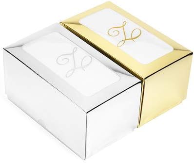 AH AMERICAN HOMESTEAD Disposable Hand Towels for Bathroom 50 Count - Guest Bathroom Essentials -Bathroom Paper Towels - Monogrammed Disposable Napkins - Wedding Napkins in Paper Towel Tray (Silver, C)