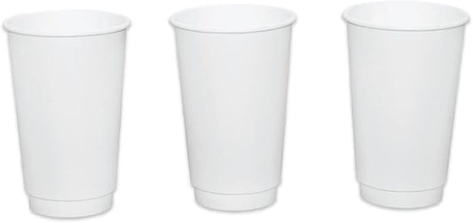 Insulated Paper Cups for Coffee & Tea Made in USA | Recyclable Double Wall Disposable To-Go Cups for Hot Beverages | Sturdy, Food Safe, and Eco-Friendly Hot Cups (16 oz, 200 Count)