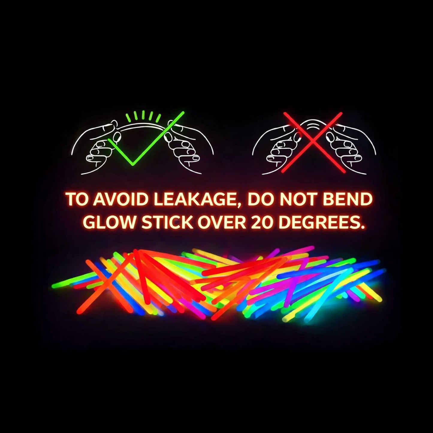 100 Glow Sticks Party Pack – Multi-Color Light Sticks with Connectors