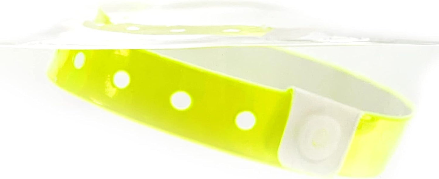Yellow Plastic Wristbands-500 Pack Colored Identification Wristbands for Events, Waterproof Lightweight Security Vinyl Wristbands for Party Concert Club Festival Entrance Admission