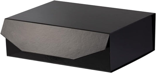 1Pcs 13x9x4 Inches Black Gift Boxes with Lids for Presents Magnetic gift box large Gift Box for Bridesmaid Proposal，Groomsman (Glossy Black)