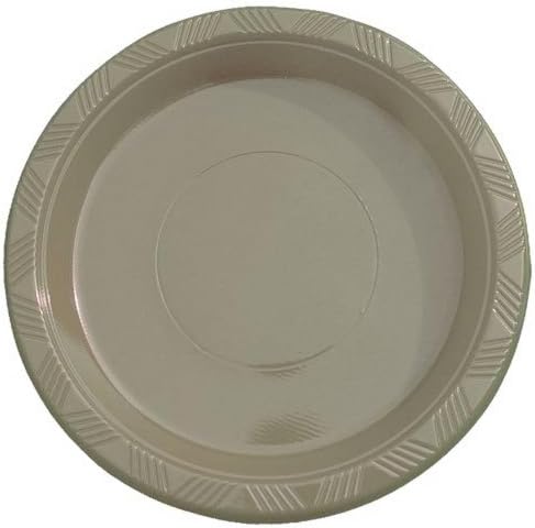 Exquisite Party Solids Silver Plastic Plates For Party Supplies 7" Silver Disposable Plates Heavy Duty 50 Pcs Plastic Dinnerware Sets Heavy Duty 350 GSM Disposable Dinnerware Set
