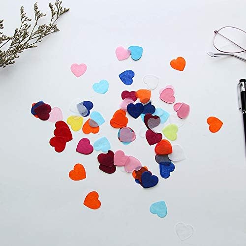 Pink Tissue Paper Heart Confetti 1 inch Biodegradable Confetti Paper for Wedding Party Filled Balloon Table Decor Pack of 4000