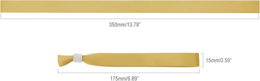 100 Pack Wrist Bands - Gold Wristbands for Events,Wristbands for Concerts Festival Admission Party 13.7” x 0.59”