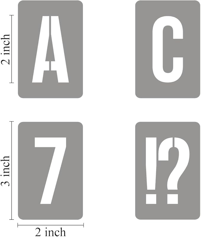 2 Inch Alphabet Letter Stencils for Painting - 42 Pack Letter and Number Stencil Templates with Signs for Painting on Wood, Reusable Numbers and Letters Stencils for Chalkboard Wood Signs & Wall Art