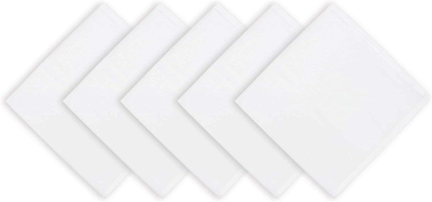 Arkwright Restaurant Cloth Napkins - (Pack of 25) Spun Polyester Dinner Napkin with Hemmed Edges - Ideal for Dinner, Wedding, Party, Banquet, Kitchen, 20 x 20 in, White