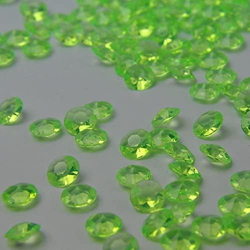 ZKC 8mm 2000PCS Crystal Acrylic Diamond Vase Fillers Beads for Wedding Centerpiece Table Scatter Shower Party Vase Beads Decorations(Green)