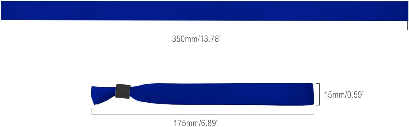 100 Pack Wrist Bands - Blue Wristbands for Events,Wristbands for Concerts Festival Admission Party 13.7” x 0.59”