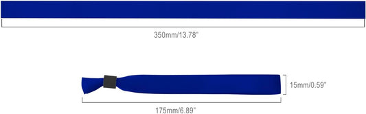100 Pack Wrist Bands - Blue Wristbands for Events,Wristbands for Concerts Festival Admission Party 13.7” x 0.59”