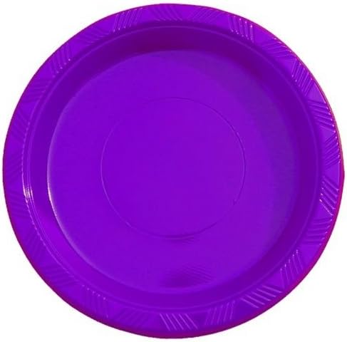 Exquisite Party Solids Purple Plastic Plates For Party Supplies 7" Purple Disposable Plates Heavy Duty 50 Pcs Plastic Dinnerware Sets Heavy Duty 350 GSM Disposable Dinnerware Set