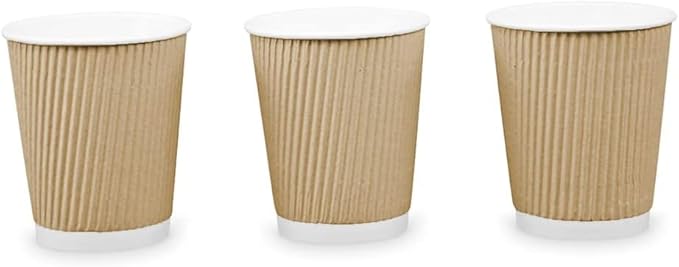 Ripple Paper Cups 8 oz 500 Pack for Coffee & Tea | Bulk 500 Count for Home, Office, Restaurants & Coffee Shops | Recyclable, Insulated, & Disposable 8 Ounce To-Go Cups for Hot Beverages