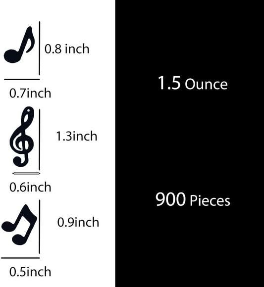 Confetti Musical Notes Confetti Black Musical Clef Cutout for Music Party Reception Birthday Wedding Engagement Baby Shower Party Decoration Supplies 3 style(Music)
