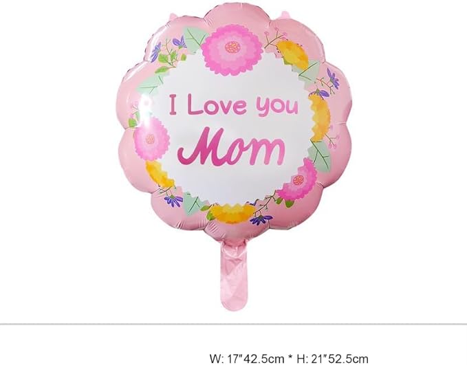 Happy Mother's Day Balloons Party Decorations Pink Flower Basket Heart Flower Pot Apron Gift Box Foil Helium Balloons for Mother's Day Supplies Best Mom Love You Mom Birthday Party Decorations