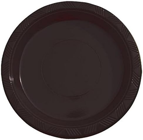 Exquisite Party Solids Black Plastic Plates For Party 9" Black Disposable Plates 50 Pcs Plastic Dinnerware Sets Heavy Duty 350 GSM Disposable Dinnerware Set