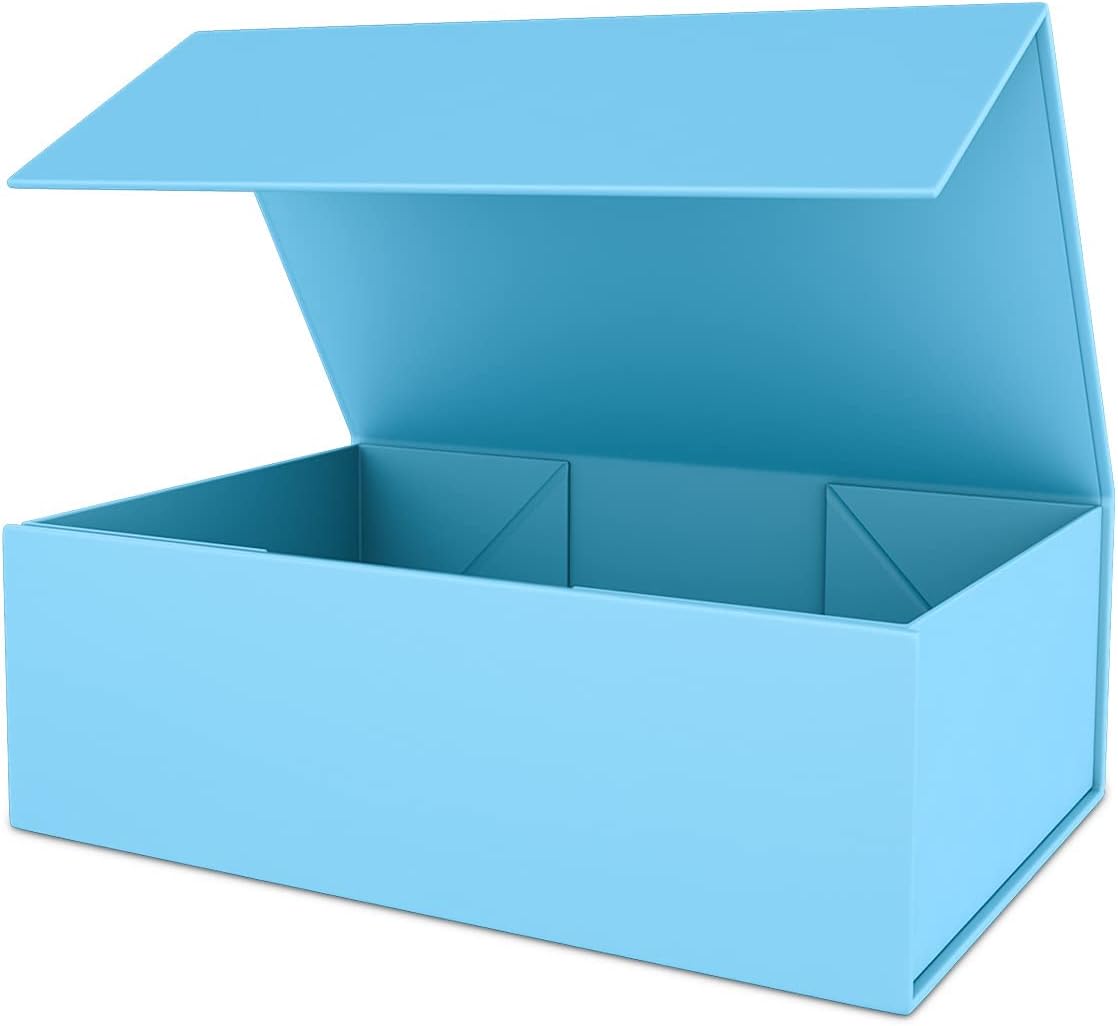 Blue Gift Box 12" x 6" x 4" with Magnetic Closure Lid Gifts Boxe for Presents,Bridesmaid Gifts Boxes,Cute Box,Birthday Gift Boxe,Luxury for Gifts Packaging, Magnetic Gift Boxes for Wrapping Gifts (Blue)