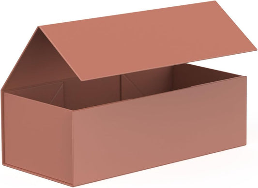 Gift Box 12" x 6" x 4",Large Gift Box with Lid, Rose Gold Boxes for Presents,Birthday,Valentine's Day,Mother's Day,Christmas,Anniversary,Luxury for Gift Packaging