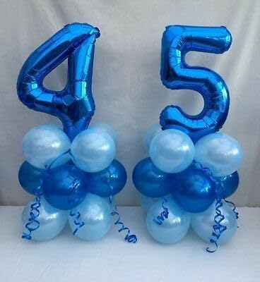15 Balloon Numbers, 40 Inch 15th Birthday Decorations for 1 5 15 51, Dark Blue Big Foil Number Balloons for Wedding Store Anniversary Party Supplies