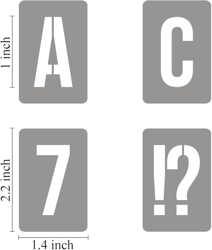 1 Inch Alphabet Letter Stencils for Painting - 42 Pack Letter and Number Stencil Templates with Signs for Painting on Wood, Reusable Numbers and Letters Stencils for Chalkboard Wood Signs & Wall Art