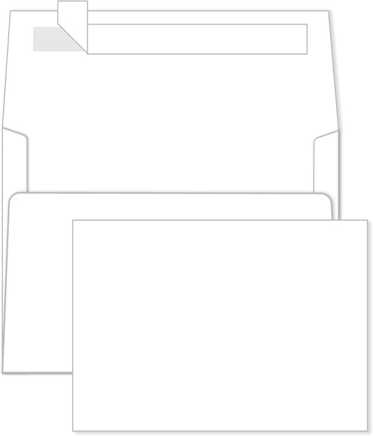 100 Pack Unfolded Blank Cards and Envelopes 5x7, Creebe 5 x 7 Flat Cardstock with A7 Envelopes Self Seal, Blank Note Cards for Wedding, Invitations, DIY Postcards, Thank You Card