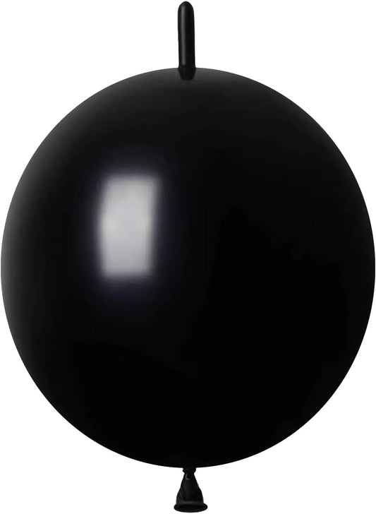 IN JOOYAA Link Balloons 12 Inch 120 Pcs Quick Link Balloons for Wedding Party Festival Birthday Decorations (Black)