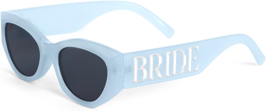 xo, Fetti Blue Bride Sunglasses | Bachelorette Party Sunnies, Engagement Decorations, Bridal Shower Accessory, Bach Supplies, Bridesmaid Favors, Bride To Be Gift