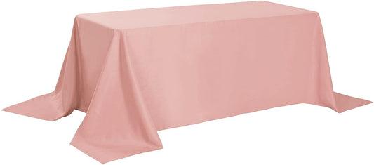 Cupuamon Rectangle Tablecloth 90x156 inch Washable Polyester Fabric Table Cloth for Wedding Party Dining Banquet Decoration（90x156, Dusty Pink）
