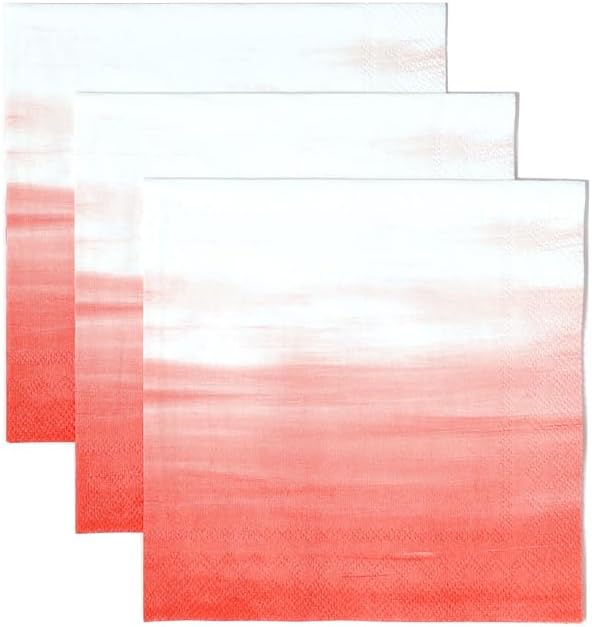 ForYourParty Ombre Patterned Party Napkins (Coral) Pack of 20