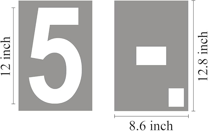 12 Inch Large Number Stencils for Painting - 11 Pack Number Stencil Templates for Curb Address, Cakes, Cookies, Mailboxes and Crafts, Reusable House Numbers Stencils for Wood Signs & Cement Wall Art