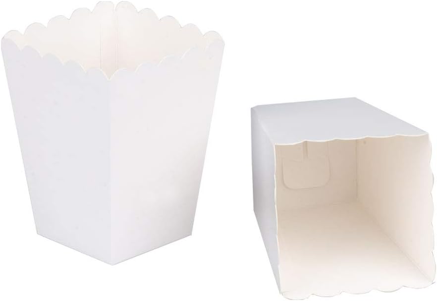 We Moment White Popcorn Boxes Cardboard Container For Party Supplies,Pack of 36
