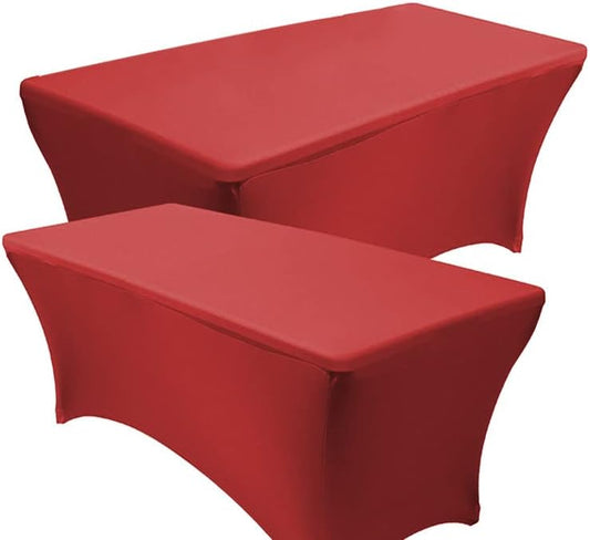 RELIANCER 2 Pack Stretch Spandex Table Covers for Rectangular Tables,8FT Elastic Fitted Tablecloth,Universal Rectangular Table Cloth Protector for Outdoor Party,Wedding,Bar,Birthday,Banquet,Events
