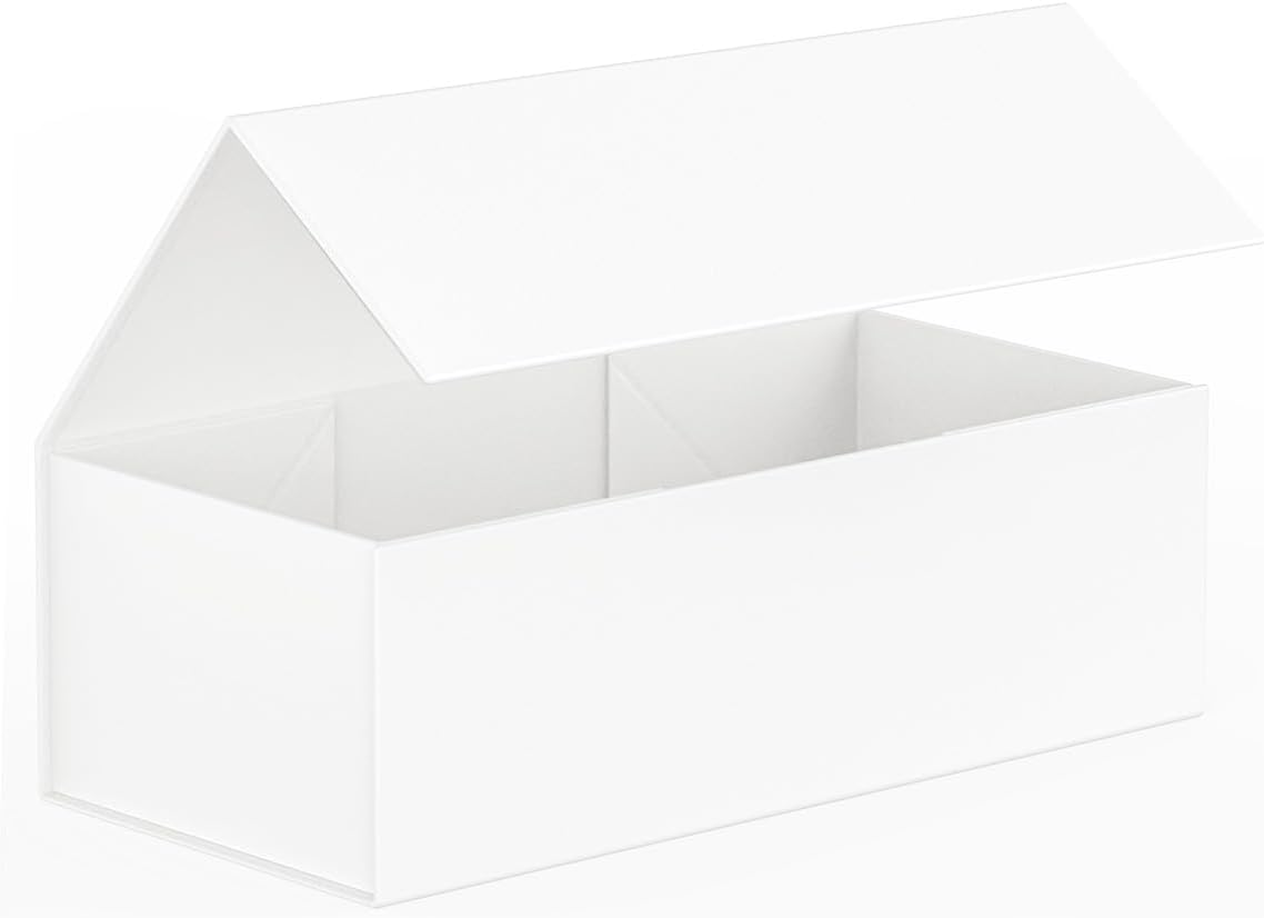 Gift Box 12" x 6" x 4",Large Gift Box with Lid, White Boxes for Presents,Birthday,Valentine's Day,Mother's Day,Christmas,Anniversary,Luxury for Gift Packaging