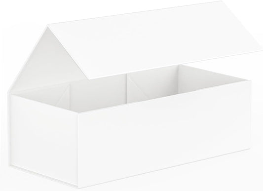 Gift Box 12" x 6" x 4",Large Gift Box with Lid, White Boxes for Presents,Birthday,Valentine's Day,Mother's Day,Christmas,Anniversary,Luxury for Gift Packaging
