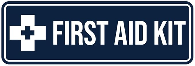 Standard First Aid Kit Sign (Red) - Large (2 Pack)