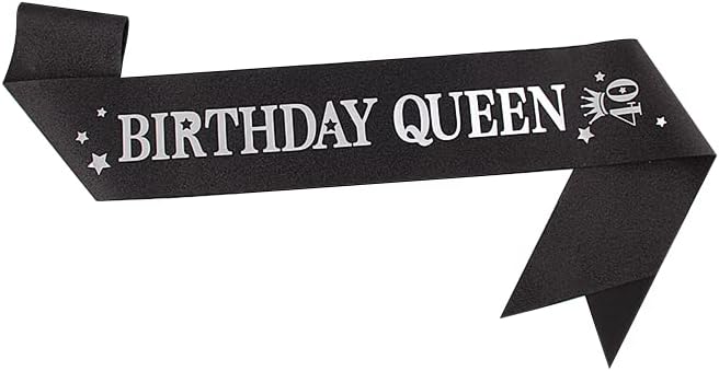BRT Bearingshui 40th Birthday Sash and Tiara for Woman - Queen Sash for 40th Birthday Party Favor Supplies