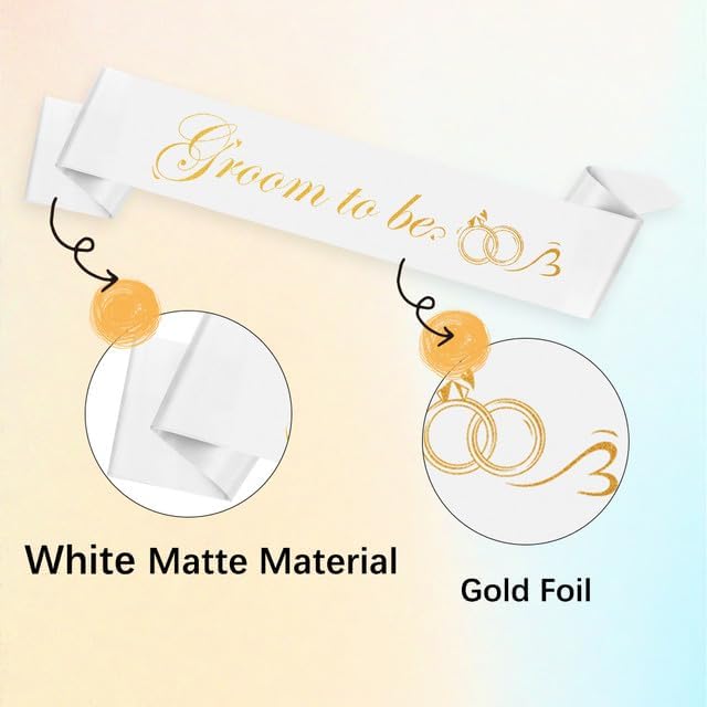 Wedding Team Groom Sash Black 7PCS Groom to Be Sash Bachlorette Gifts for Bride to Be Sash for Bridal Shower Gifts Engagement Party Decorations Wedding Shower Decorations Wedding Belt for Bride Dress