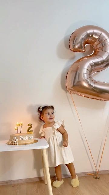 40 Inch Large Numbers Balloon, 4 Rose Gold Ballon for 4th 14 40 44 Birthday Party, Balloon 4 Number for Graduations Wedding Supplies