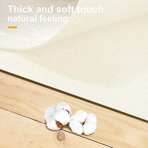 Waterproof Wipeable Table Runner, Thick Farmhouse Table Runner, Dresser Runner, Rustic Table Runner for Kitchen Dining Room, Bedroom, Living Room, Indoor and Outdoor (48'', White)