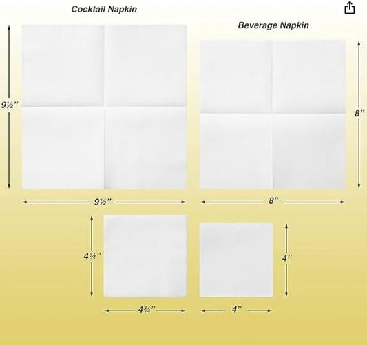 AMERICAN HOMESTEAD White Cocktail Napkins - Premium 4.75"x4.75" Disposable Linen-Like Beverage Napkins - Bulk Square Party Bar Serviettes for Weddings, Parties, Events, and Everyday Use - 600 Count